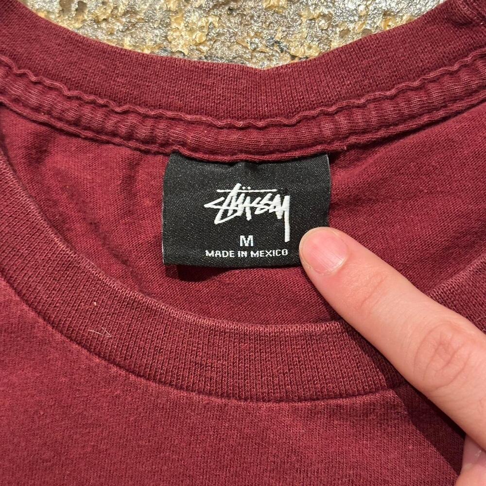 Stussy Burgundy Dinosaur Tee View 4